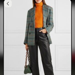 Remain Birger Christensen Debbie Dbl. Breasted Checked Tweed Jacket Size 36 NWT